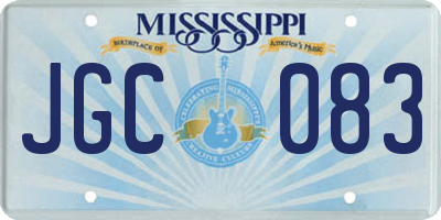 MS license plate JGC083
