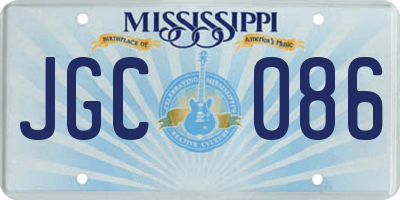 MS license plate JGC086