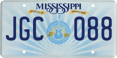 MS license plate JGC088