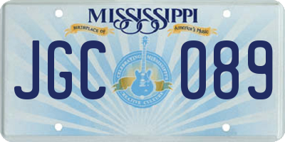 MS license plate JGC089