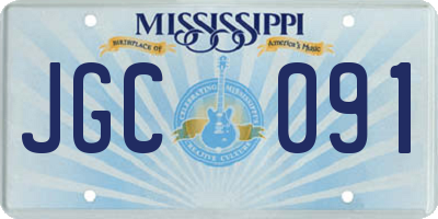 MS license plate JGC091