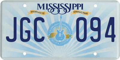 MS license plate JGC094
