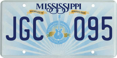MS license plate JGC095