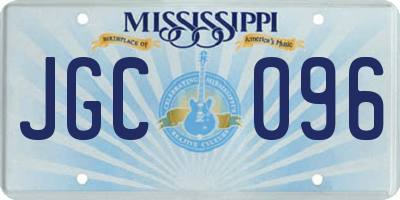 MS license plate JGC096