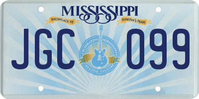 MS license plate JGC099