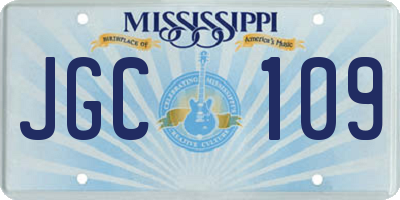 MS license plate JGC109