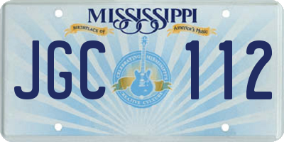 MS license plate JGC112