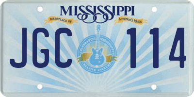 MS license plate JGC114