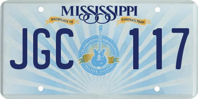 MS license plate JGC117