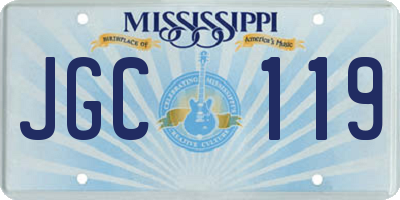 MS license plate JGC119
