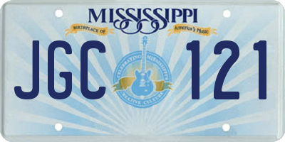 MS license plate JGC121