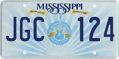 MS license plate JGC124