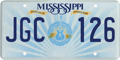 MS license plate JGC126