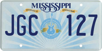MS license plate JGC127