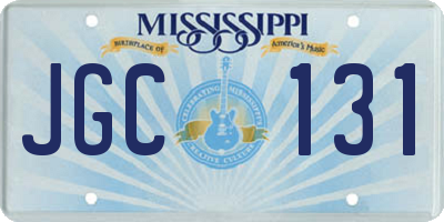 MS license plate JGC131
