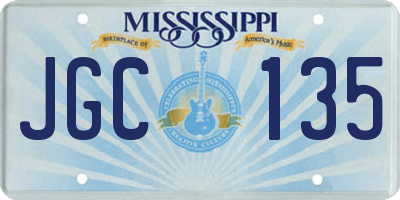 MS license plate JGC135