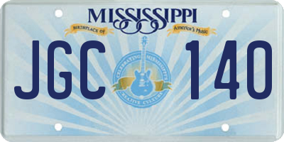 MS license plate JGC140