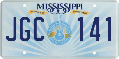 MS license plate JGC141