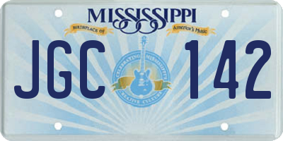 MS license plate JGC142