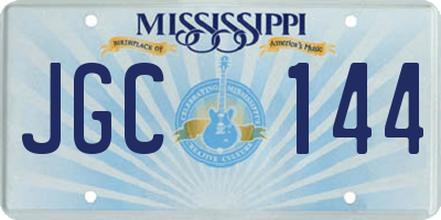 MS license plate JGC144