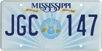 MS license plate JGC147
