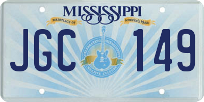 MS license plate JGC149