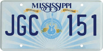 MS license plate JGC151