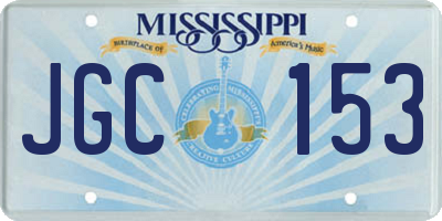 MS license plate JGC153