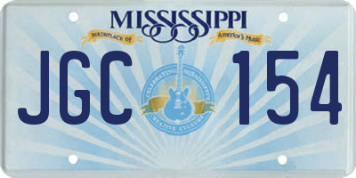 MS license plate JGC154