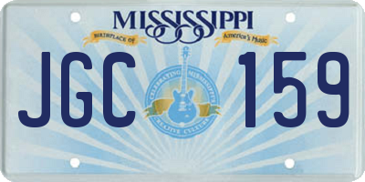 MS license plate JGC159