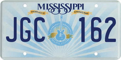 MS license plate JGC162