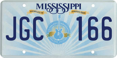 MS license plate JGC166