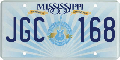 MS license plate JGC168