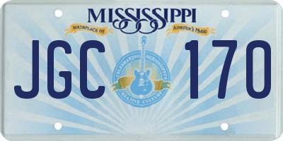 MS license plate JGC170