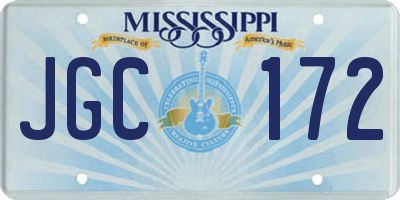 MS license plate JGC172