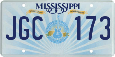 MS license plate JGC173