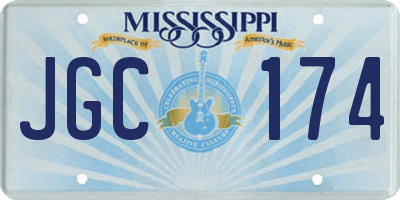 MS license plate JGC174
