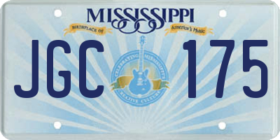 MS license plate JGC175