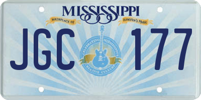 MS license plate JGC177