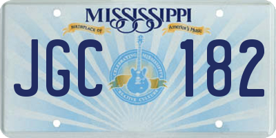 MS license plate JGC182