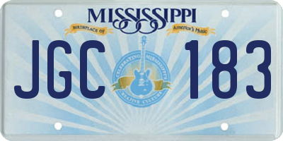 MS license plate JGC183