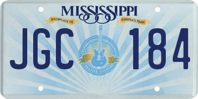 MS license plate JGC184
