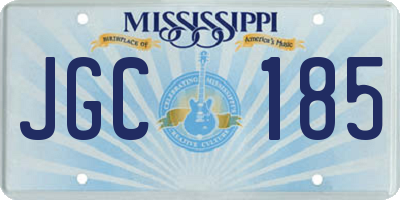 MS license plate JGC185