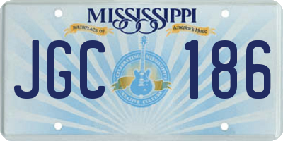 MS license plate JGC186