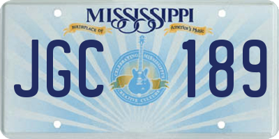 MS license plate JGC189