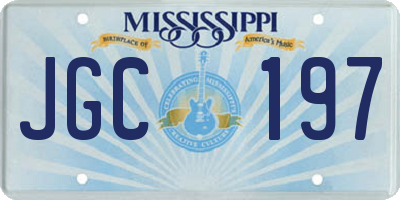 MS license plate JGC197