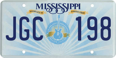 MS license plate JGC198