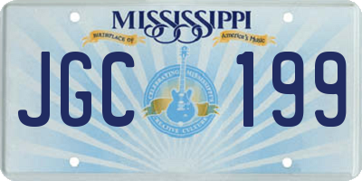 MS license plate JGC199