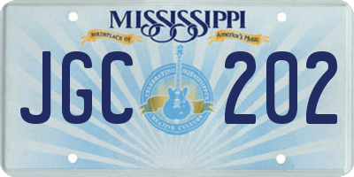 MS license plate JGC202