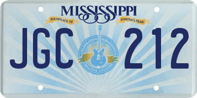 MS license plate JGC212